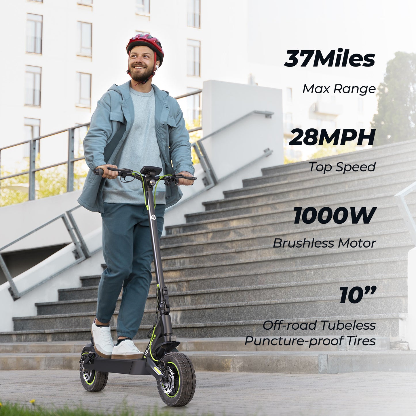 isinwheel S10Max 1000W हाई-एंड कम्यूटिंग इलेक्ट्रिक स्कूटर